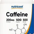 Nutricost Caffeine Pills,500 Capsules, 500 Servings, 200mg Per Serving