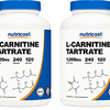 Nutricost L-Carnitine Tartrate 500mg, 240 Capsules - 1000mg Per Serving (2 Bottles)