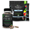 KaraMD Pure I.V. + Pure Nature - Special Bundle - Variety Flavor Hydration Packets (16 Sticks) & Powerful Supplement for, Energy, Immunity & Digestion Support (120 Capsules) - Fuel Your Natural Energy