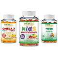 Halal Kids Gummy Vitamins Pack 03- Kids Multivitamins, Omega 3+DHA, Fiber Gummy