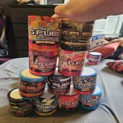 *DESC*Gfuel Tubs Sealed/Opened/Empty, Cb's, Stickers, Shakers DBD COLLECTORS BOX