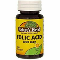 Nature's Blend Folic Acid Tablets 1000 Mcg - 100 Tablets