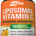 Liposomal Vitamin C 1600Mg, 180 Capsules - High Absorption, Fat Soluble VIT C, A