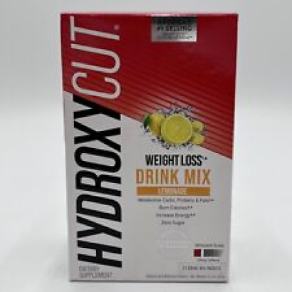 HydroxyCut Weight Loss Drink Mix Lemonade 135mg Caffeine 21 Packets - 01/2025+