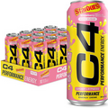 C4 Energy Drink, STARBURST Strawberry, Carbonated Sugar Free Pre Workout Perform