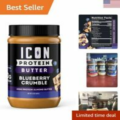 Gluten Free Protein Almond Butter - Creamy Spread with Blueberry Crumble Flavor
