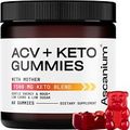 Ascanium ACV + Keto Gummies - 1500mg Low-Sugar & Low-Carbs - 60ct - exp 08/25