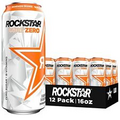 Rockstar Pure Zero Energy Drink, Mandarin Orange, 16 Fl Oz Cans (12 Pack)