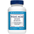 The Vitamin Shoppe Folic Acid 400MCG, Supports Prenatal & Fetal Development (300 Tablets)