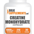 BULKSUPPLEMENTS.COM Creatine Monohydrate Capsules - Micronized Creatine Monohydrate, Creatine Pills - 7 Creatine Capsules per Serving, 5000mg, Gluten Free, 210 Capsules (Pack of 1)