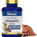 Cinnamon Capsules 4000 MG - 180 Capsules | Ceylon Cinnamon & Cassia Cinnamon