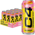 Energy Drink, STARBURST Strawberry, Carbonated Sugar Free Pre Workout pack of 12