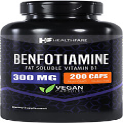 Healthfare Benfotiamine 300Mg | 200 Capsules | Fat Soluble Thiamine Vitamin B1 |