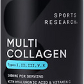 Multi Collagen Pills - Hydrolyzed Peptides with Hyaluronic Acid + Vitamin C - 90