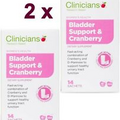 2 x Clinicians Bladder Support & Cranberry Sachets 14 with D - Mannose