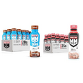 Muscle Milk Zero Protein Shake & Genuine Shake, Strawberry, 11.16 Fl Oz Bottles (Pack of 12)