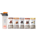 swiig Single Serve Resolution Kit: 20g Whey Protein Variety Pack - 5 Delicious Flavors + Shaker Bottle Included
