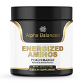 Alpha Balanced Energized Aminos Powder, Peach Mango Flavor, Vitamin A, Energy Blend 175mg for Men and Women