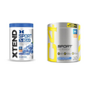 XTEND Sport BCAA Powder Blue Raspberry Ice - Electrolyte Powder for Recovery & Hydration with Amino Acids - 30 Servings & Cellucor C4 Sport Pre Workout Powder Blue Raspberry - Pre Workout Energy