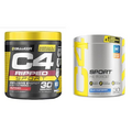 C4 Ripped Sport Pre Workout Powder Fruit Punch - NSF Certified for Sport + Sugar Free & C4 Sport Pre Workout Powder Blue Raspberry - Pre Workout Energy