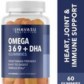 Omega 3-6-9 Gummies + DHA Vegetarian Friendly, Supports Brain, Eye, Heart, 60 ct
