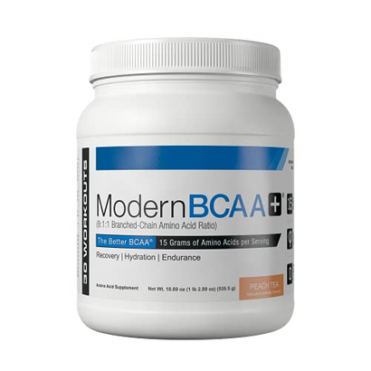 Modern BCAA+ Essential Amino Acid (EAA) Branched Chain Amino Acid (BCAA) Muscle Recovery Supplement Powder Drink Mix, Peach Tea - 30 Servings