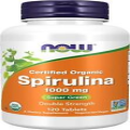 NOW Foods, DOUBLE STRENGTH Spirulina 1000mg, Super green, 120 Tablets