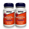2 Pack, NOW FOODS Vitamin D-3 2000 IU - 120 Softgels, Exp 03/2027, NEW & SEALED
