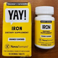 Novaferrum Yay Chewable Iron for Kids & Adults for Anemia 18Mg of Iron 90 Servin