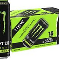 (15 Pack) Monster Original Energy Sports Drink with Vitamins, Zero Sugar, 16oz
