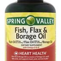 Spring Valley Fish Flax Borage Oil Omega 3 Softgels 800 Mg 120 Ct Exp 5/26 2G2