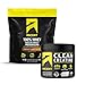Ascent 100% Whey Protein Powder, Chocolate Peanut Butter 4 lb & Creatine Monohydrate Powder, Unflavored 45 Servings