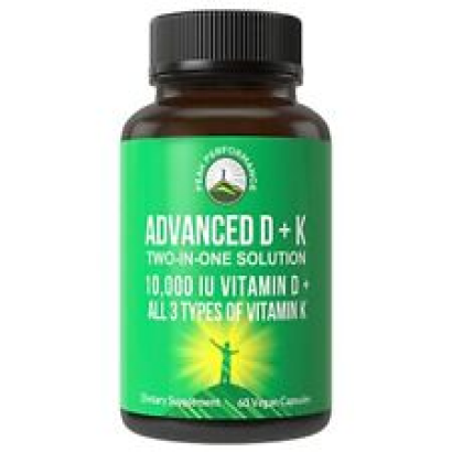 Peak Performance Advanced Vitamin D 10000 IU with All 3 Types of Vitamin K Capsu