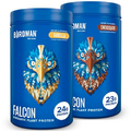 BIRDMAN Falcon Vegan Protein Powder Organic, Stevia & Sugar Free, Plant Based, Low Carb, Dairy Free, Keto, Non Whey, Probiotic, Pea Protein | Combo Pack: Vanilla & Chocolate Flavors - 20 Servings Each