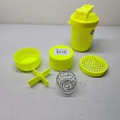 SmartShake 20oz Bottle Protein Shaker Cup Yellow 3 in 1 Design For Gym