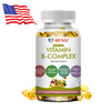 Vitamin B Complex 60 Capsules B1,B2,B3,B5,B6,B7,B9,B12, Immune Support Pills