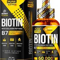 Liquid Biotin & Collagen Hair Growth Drops 60,000mcg – Biotin and Liquid...