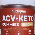Nutriyum ACV + KETO Gummies 1500mg Energy Immune Low Sugar/Carb 60ct Exp. 7/25