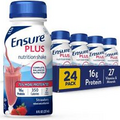 (24 Pack) Ensure PLUS Strawberry Nutrition Protein Shake, Meal Replacement, 8oz