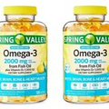 2 PK Spring Valley Maximum Care Omega-3 from Fish Oil Softgels 2000 mg 120 Count