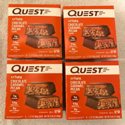✔ 16 Quest HERO Crispy CHOCOLATE CARMAEL PECAN = 16 Bars 4 boxes!