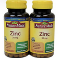 2 Bottles Of Nature Made Zinc Supplements 30 MG 100ct Each Sealed, Expires 10/25