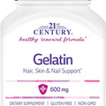 21st Century Gelatin 600mg, 100 Capsules Hair Growth Anti-Aging Skin Brightening