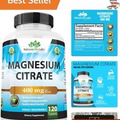 High Potency Magnesium Citrate - Heart, Muscle & Digestion Support - 120 Tablets