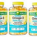 3 PK Spring Valley Maximum Care Omega-3 from Fish Oil Softgels 2000 mg 120 Count