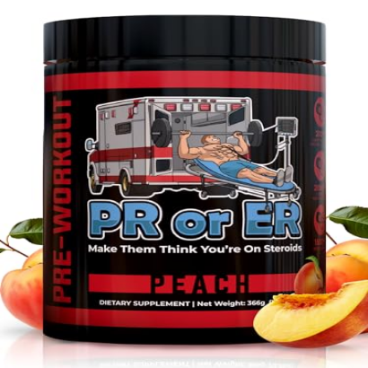 PR or ER Pre Workout Powder for Men and Women, Pre-Workout Energy Supplement with Creatine Monohydrate and Beta Alanine, Preworkout Energy and Focus Support, Peach Flavored, 30 Servings