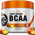 Honey Badger Vegan Keto BCAA Lean + EAA Electrolyte Powder | Peach Mango | Na...