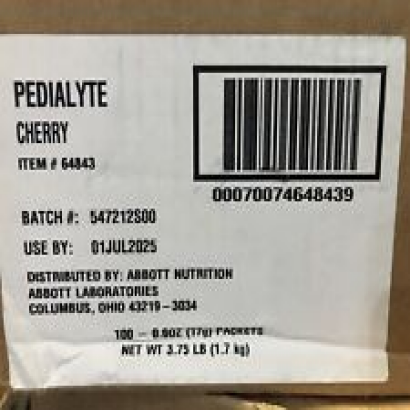 Pedialyte Electrolyte Powder Packets,  100 Single-Serving Powder Packets Cherry