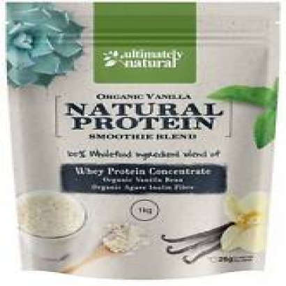 Natural Whey Protein Powder Concentrate Organic Vanilla + Agave Smoothie Blend