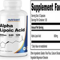 Nutricost Alpha Lipoic Acid 600mg Per Serving, 240 240 Count (Pack of 1)